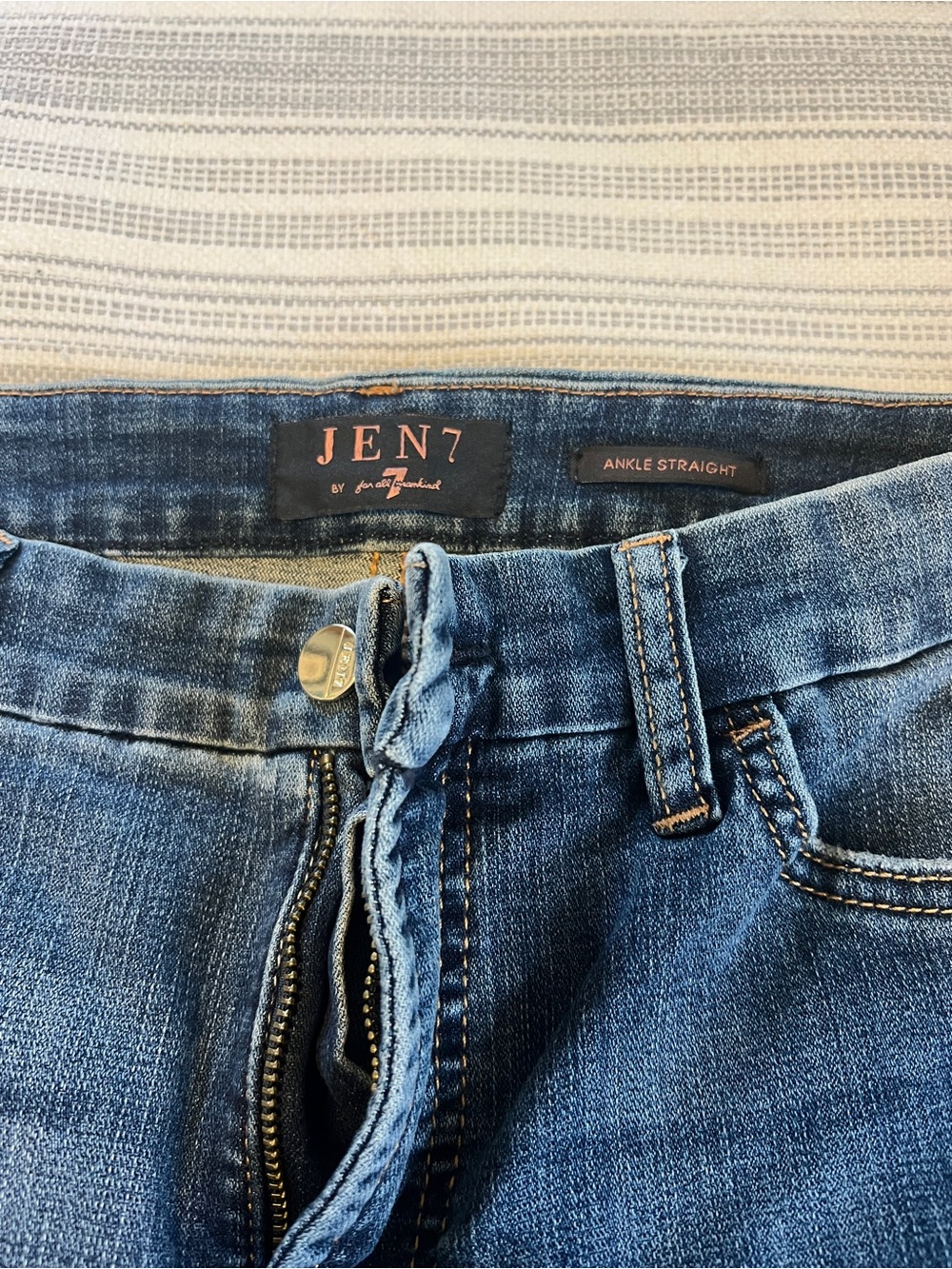 JEN7 Ankle Straight Women’s Jeans - Medium Blue
